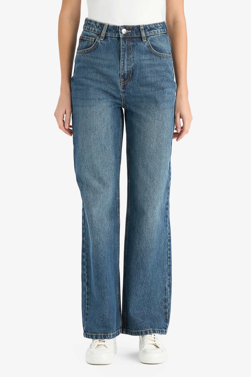 ديفاكتو بنطلون جينز وايد ليج برجل عادية وخصر عالي - Image 5